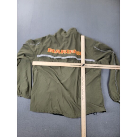US Marines Jacket Mens Medium Green Running Reflective PT Windbreaker Made USA - Picture 8 of 11